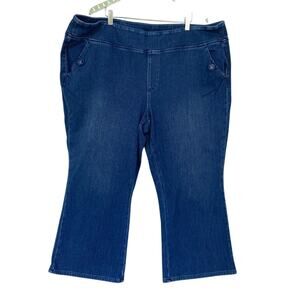 Belle Kim Gravel Flexibelle Crop Jeans 28W Plus Sailor Boot Nautical 46x26